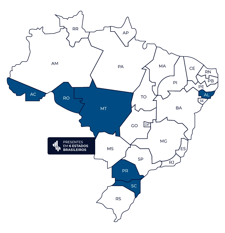 Mapa de presença nacional GNS